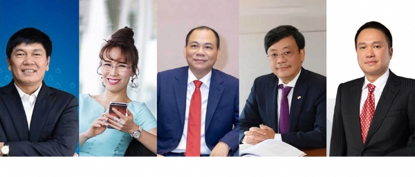 5 tỉ phú giàu nhất Việt Nam sở hữu khối tài sản hơn 36 tỉ USD