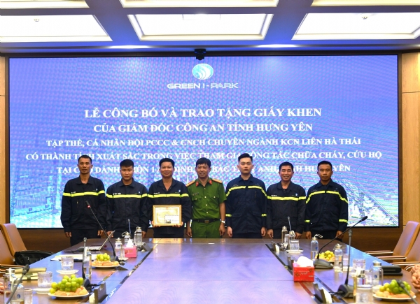 Green i-Park được Công an tỉnh Hưng Yên vinh danh trong công tác cứu hộ, phòng cháy chữa cháy
